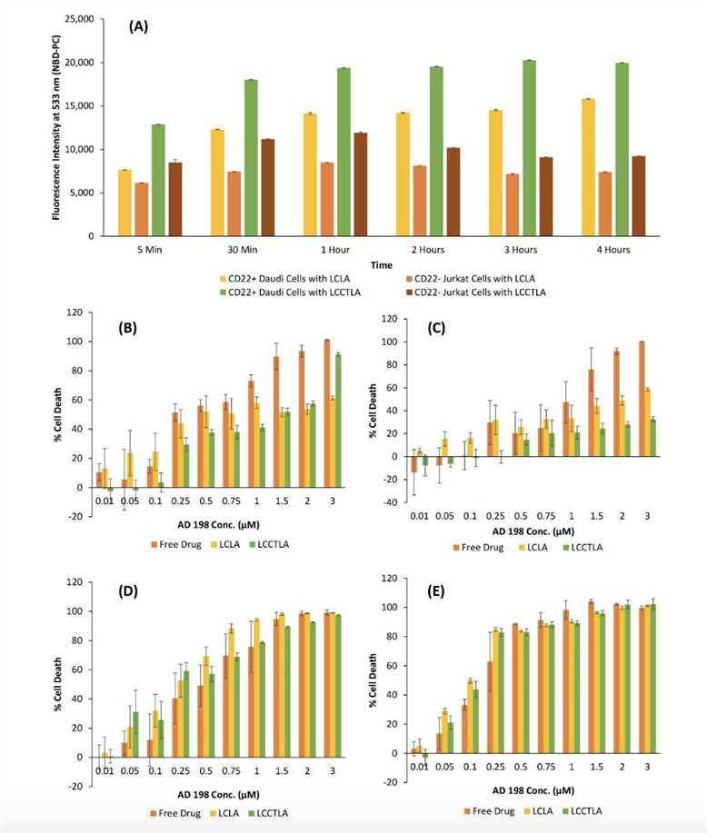 Time-dependent Cell Uptake of LCLA And LCCTLA.
