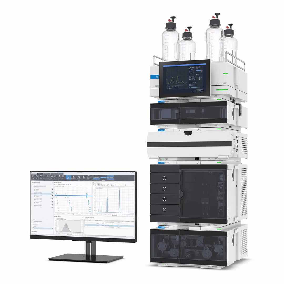 Analytical instrumentation including HPLC, LC-MS, CE-SDS and ELISA workflows